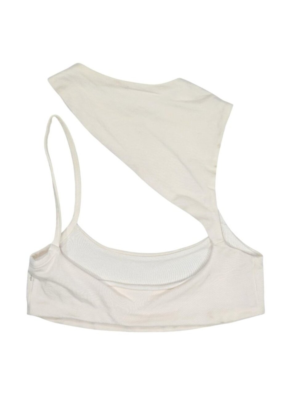 Are You Am I Cutout Crop Top in White